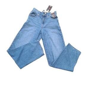 Levi's Baggy Dad Jeans Women's W26 L34 Lightweight Linen Denim Mid Rise Straight